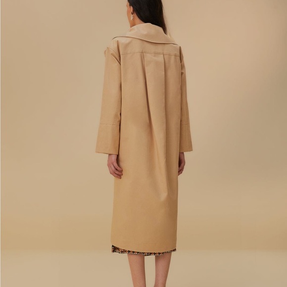 NWT FARM Rio ‘Pockets Over Nude’ Tan Trench Coat - Size XS - Picture 3 of 16